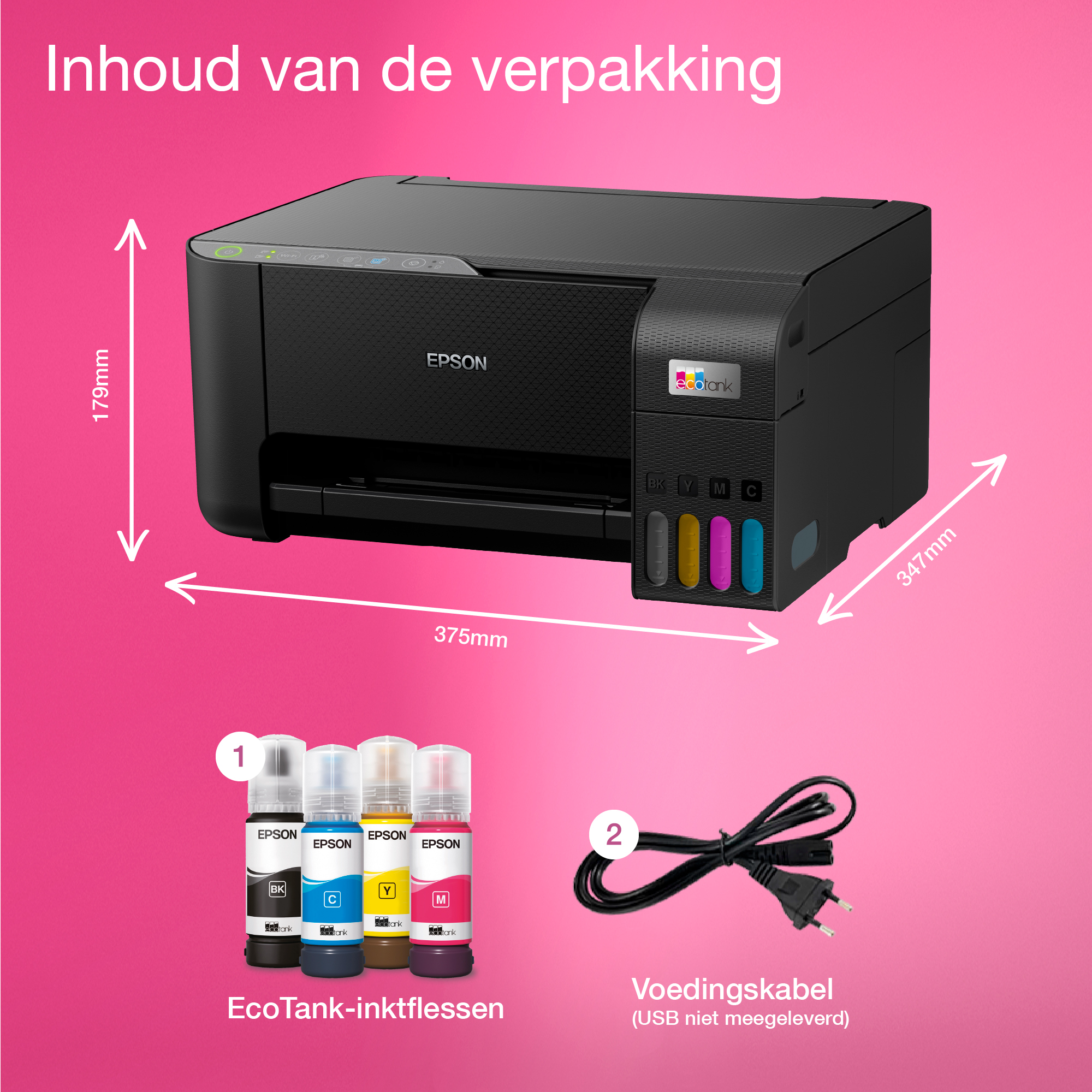 Epson EcoTank ET-2860 A4 multifunctionele Wi-Fi-printer met inkttank, inclusief tot 3 jaar inkt - Afbeelding 5