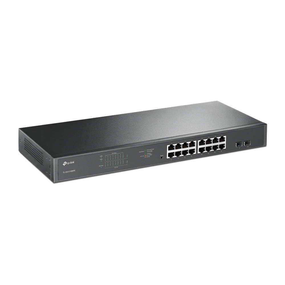 TP-Link TL-SG1218MPE Managed L2 Gigabit Ethernet (10/100/1000) Power over Ethernet (PoE) 1U Zwart - Afbeelding 3