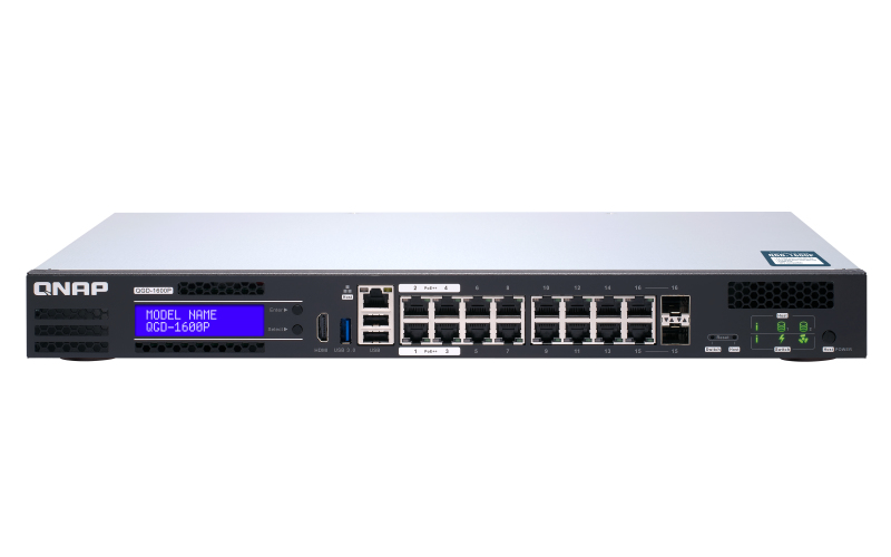 QNAP QGD-1600P Managed Gigabit Ethernet (10/100/1000) Power over Ethernet (PoE) 1U Zwart, Grijs - Afbeelding 2