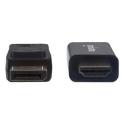 Manhattan DisplayPort 1.2 naar HDMI kabel, 4K@60Hz, 1,8 m, mannelijk naar mannelijk, met vergrendeling, niet bi-directioneel, zwart, 3 jaar garantie, equivalent aan 6F-DP-HDMI-4K60-HDR (20 cm korter) - Afbeelding 4