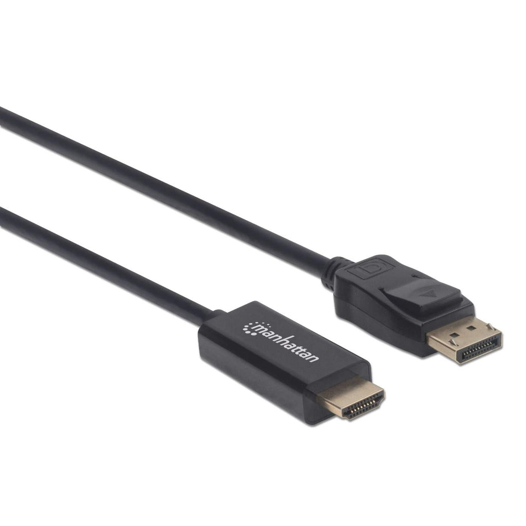 Manhattan DisplayPort 1.2 naar HDMI kabel, 4K@60Hz, 1,8 m, mannelijk naar mannelijk, met vergrendeling, niet bi-directioneel, zwart, 3 jaar garantie, equivalent aan 6F-DP-HDMI-4K60-HDR (20 cm korter) - Afbeelding 3