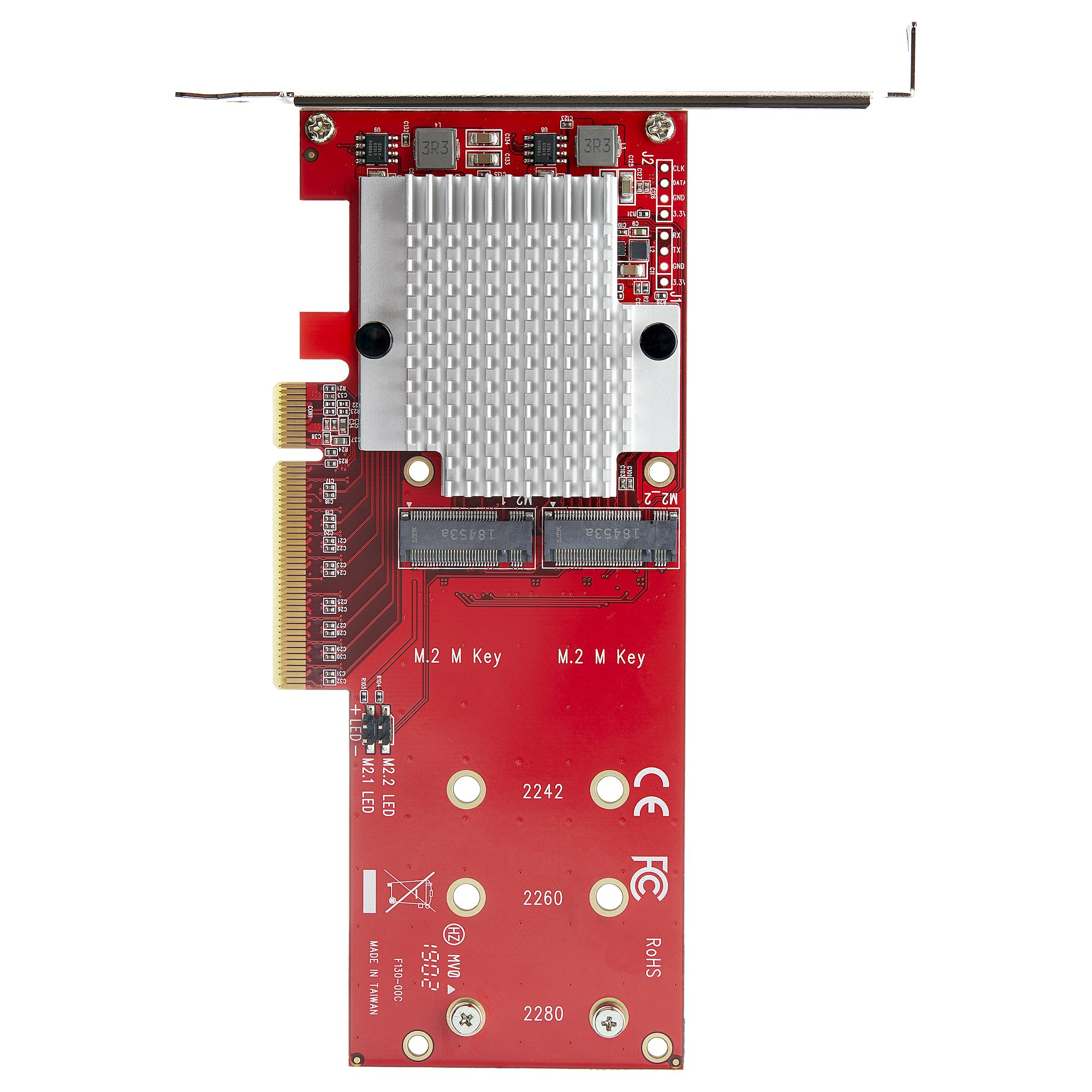 StarTech.com Dual M.2 PCIe SSD Adapter Kaart, x8 / x16 Dual NVMe of AHCI M.2 SSD naar PCI Express 3.0, M.2 NGFF PCIe (M-Key) Compatibel, Ondersteunt 2242, 2260, 2280, JBOD, Mac & PC - Afbeelding 6