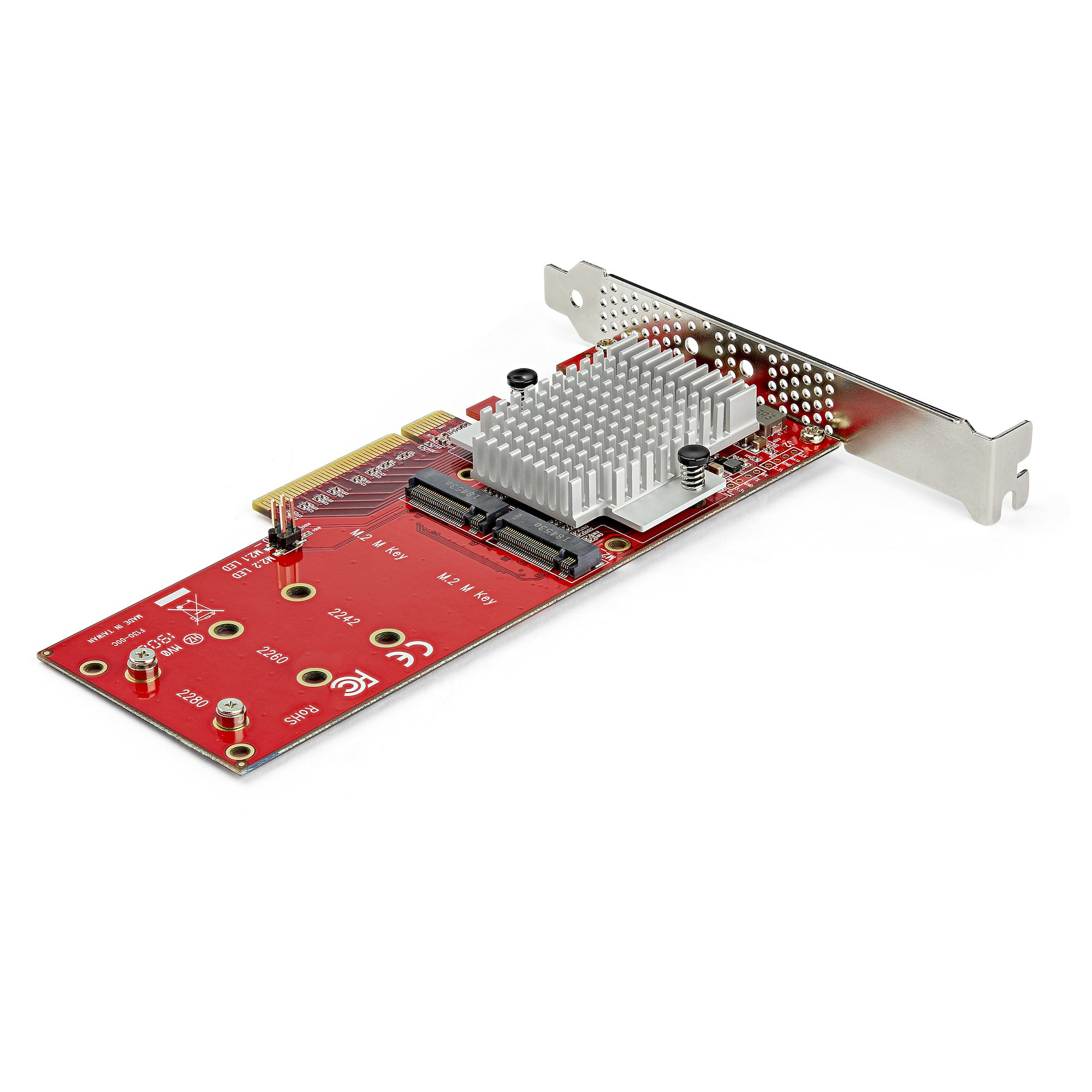StarTech.com Dual M.2 PCIe SSD Adapter Kaart, x8 / x16 Dual NVMe of AHCI M.2 SSD naar PCI Express 3.0, M.2 NGFF PCIe (M-Key) Compatibel, Ondersteunt 2242, 2260, 2280, JBOD, Mac & PC - Afbeelding 3