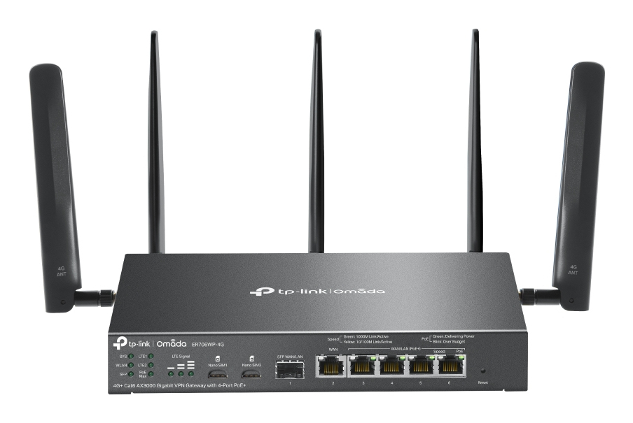 TP-Link Omada ER706WP-4G draadloze router Gigabit Ethernet Dual-band (2.4 GHz / 5 GHz) Zwart - Afbeelding 2
