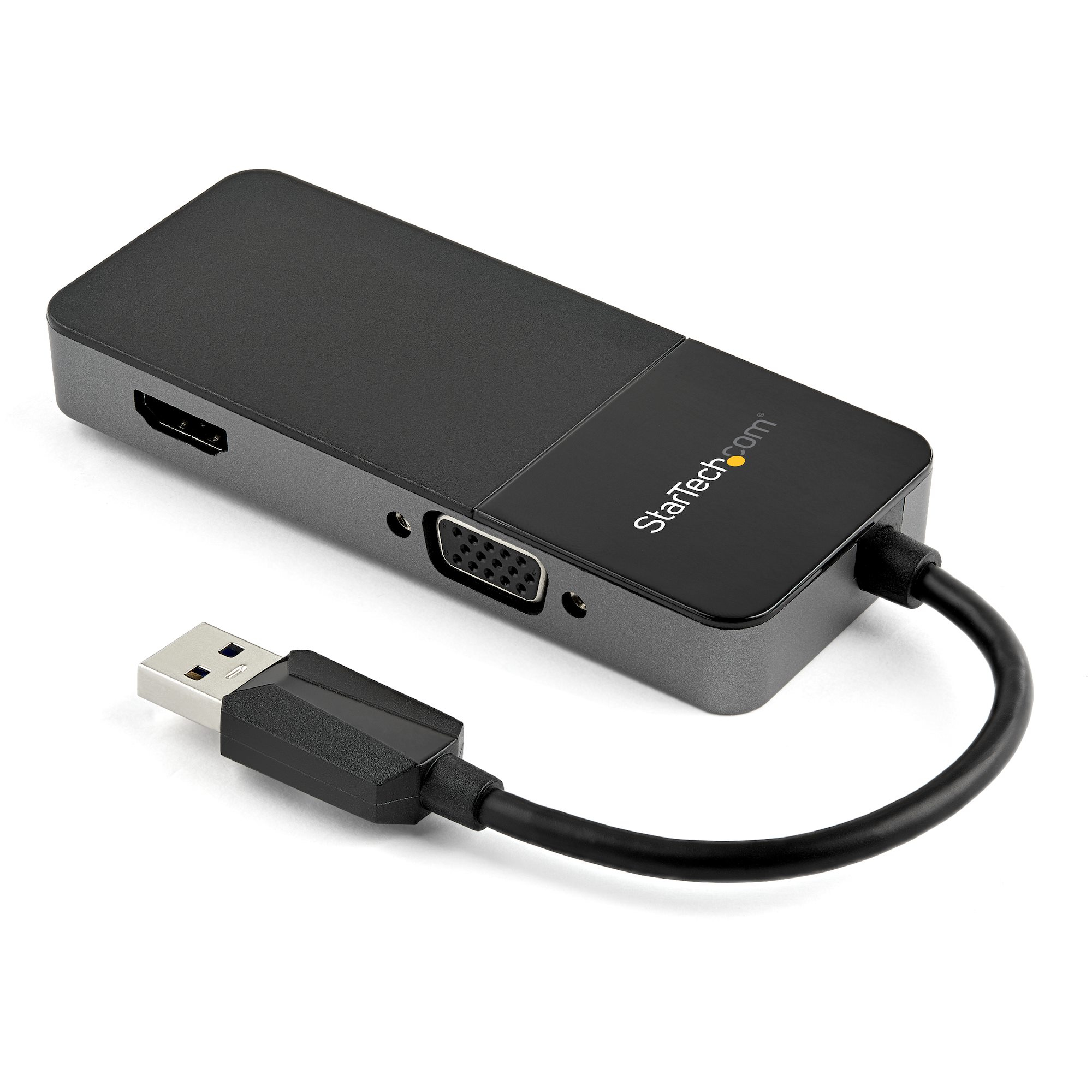 StarTech.com USB 3.0 naar HDMI en VGA Adapter, 4K/1080p USB Type-A Dual Monitor Multiport Adapter Converter, Externe Grafische Videokaart voor Meerdere Schermen, Multi Display USB Adapter