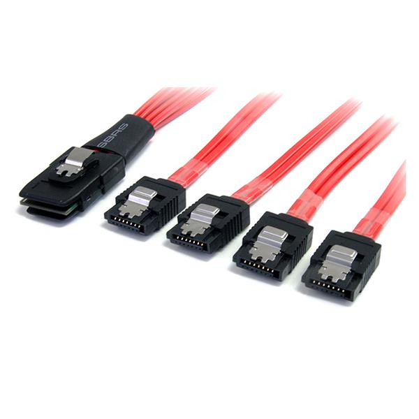 StarTech.com 50 cm lange, serieel aangesloten SCSI SAS-kabel SFF-8087 naar 4x vastklikkend SATA - Afbeelding 2