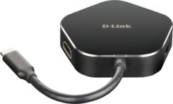 D-Link DUB-M420 laptop dock & poortreplicator Bedraad Thunderbolt 3 Aluminium, Zwart