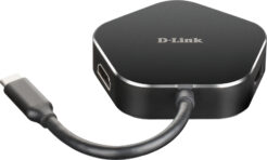 D-Link DUB-M420 laptop dock & poortreplicator Bedraad Thunderbolt 3 Aluminium, Zwart