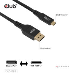 CLUB3D CAC-1563 USB-C® to DisplayPort™ 2.1 DP54 Bi-Directional Cable 8K120Hz 2m / 6.6ft - Afbeelding 8