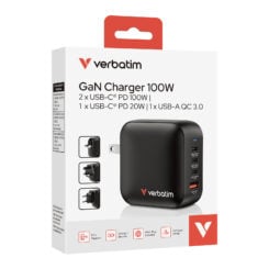 Verbatim Mini GaN Charger 100W Universeel Zwart AC Snel opladen Binnen - Afbeelding 9
