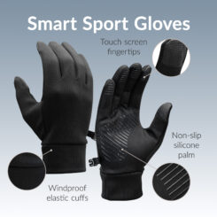 Mobilize Smart Sports Gloves (M) Black