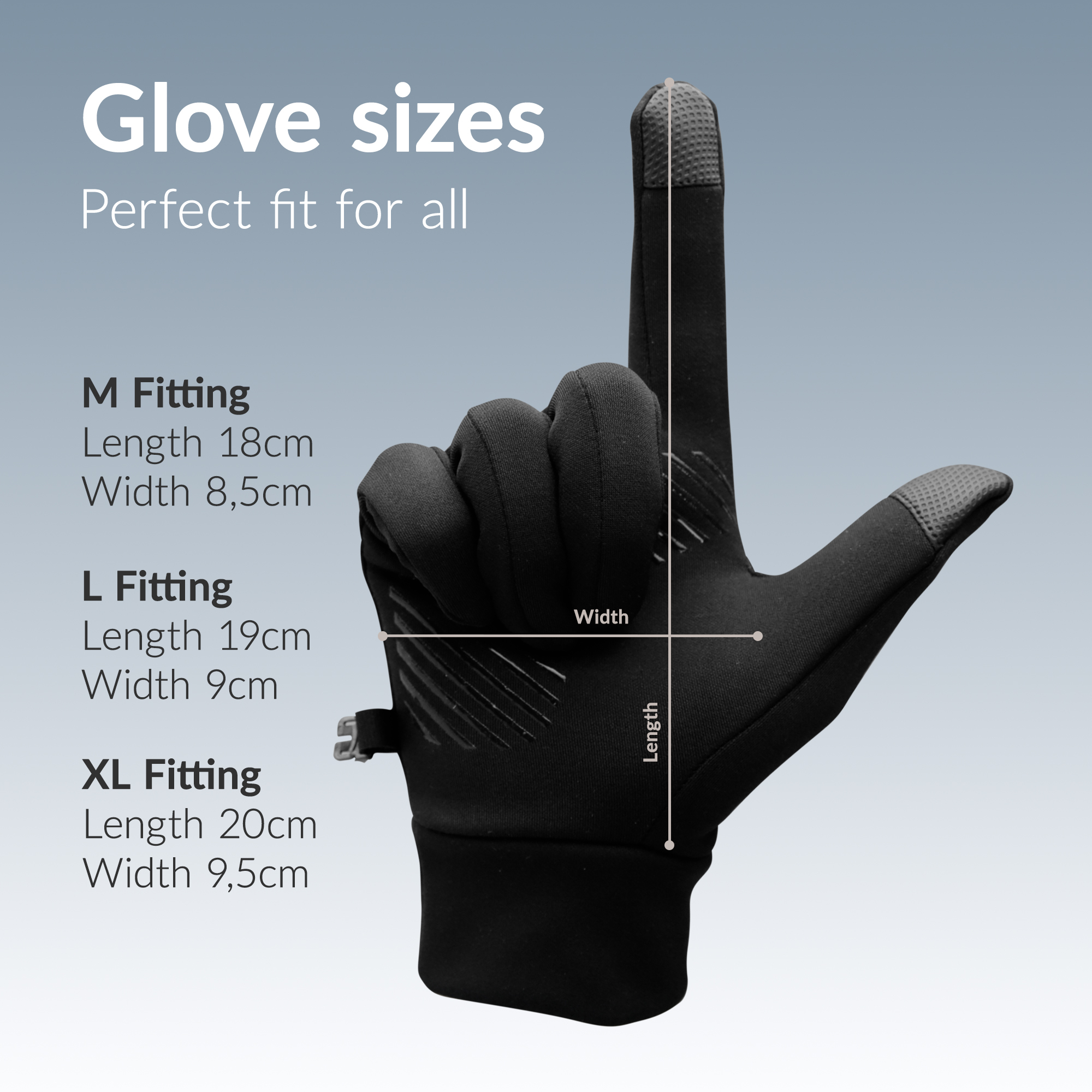 Mobilize Smart Sports Gloves (L) Black - Afbeelding 8