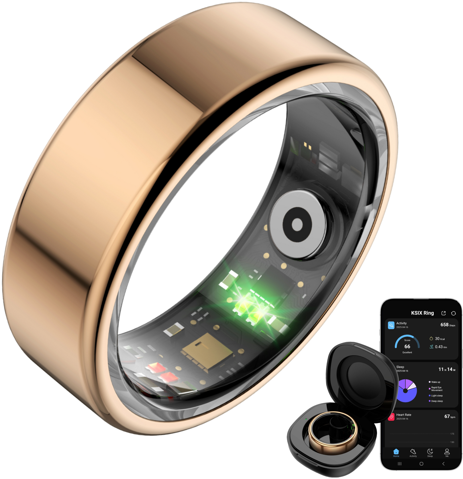 KSIX Smart Ring Gold S - Afbeelding 5