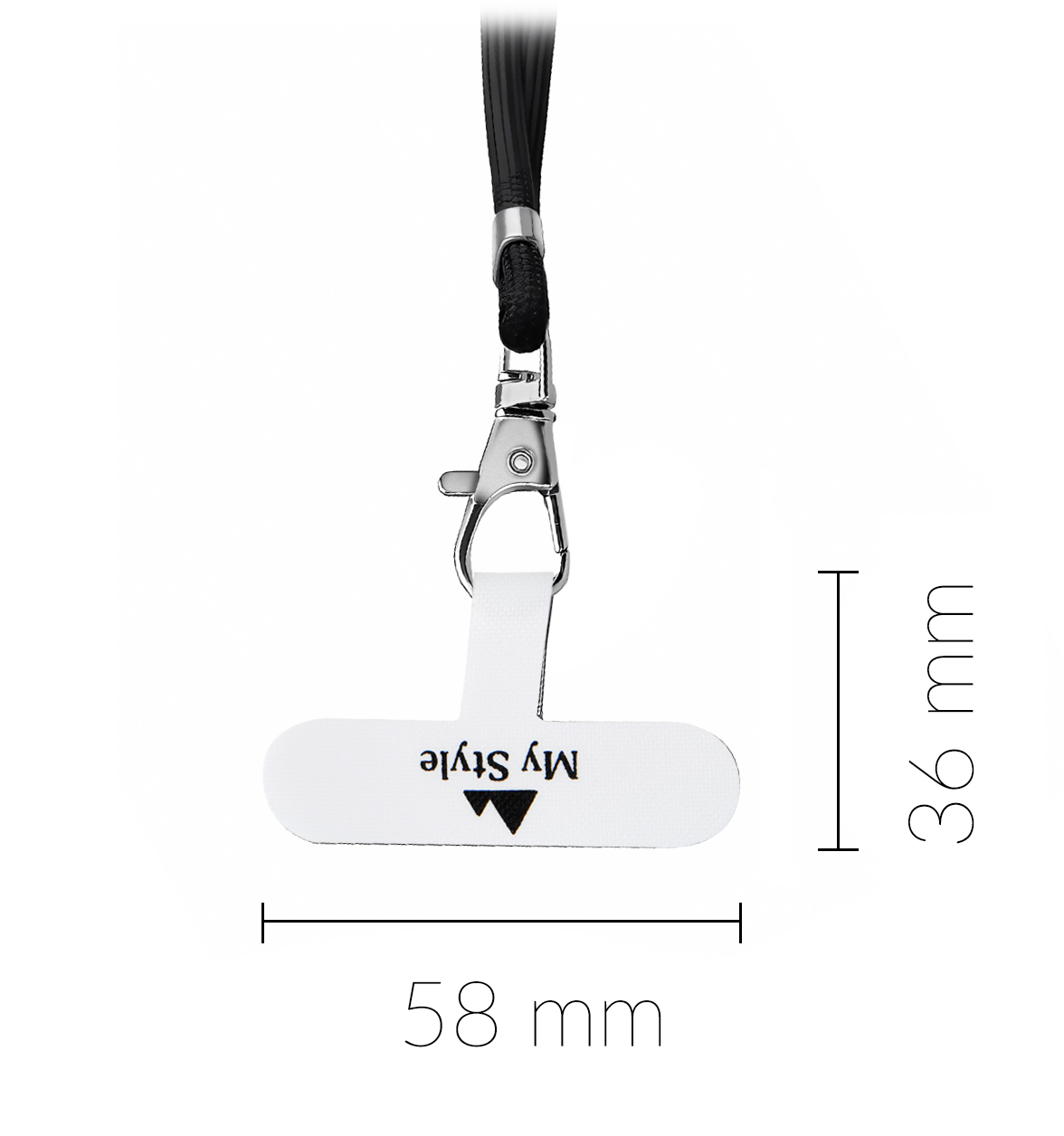 My Style Nylon Patch for Lanyard 5 Pieces - White (No metal ring) - Afbeelding 2