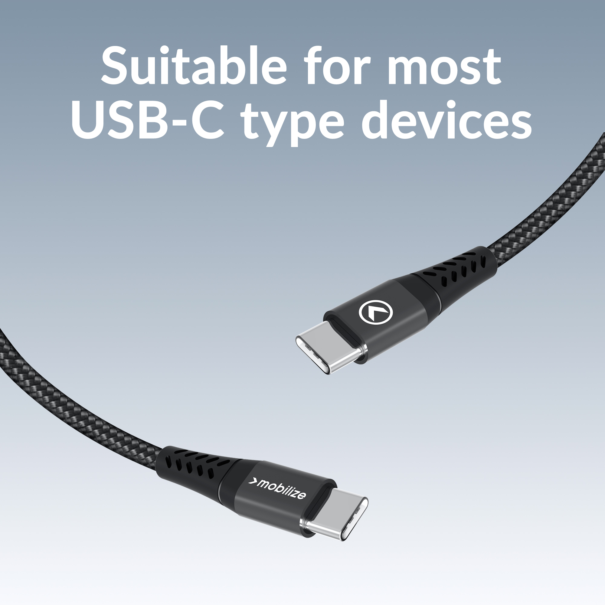 Mobilize Magnetic Nylon Cable - USB-C to USB-C - 1m. - 100W Black - Afbeelding 6