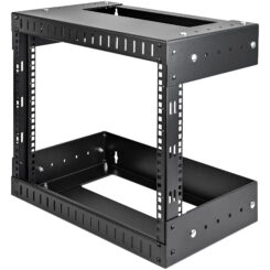 StarTech.com 2 Post 8U Heavy-Duty Wandmonteerbare Server Rack, 19" Open Frame Netwerk Rack met Verstelbare Diepte, Data Rack voor IT/AV/Patchpaneel/Computer Apparatuur, Incl Kooimoeren en Schroeven