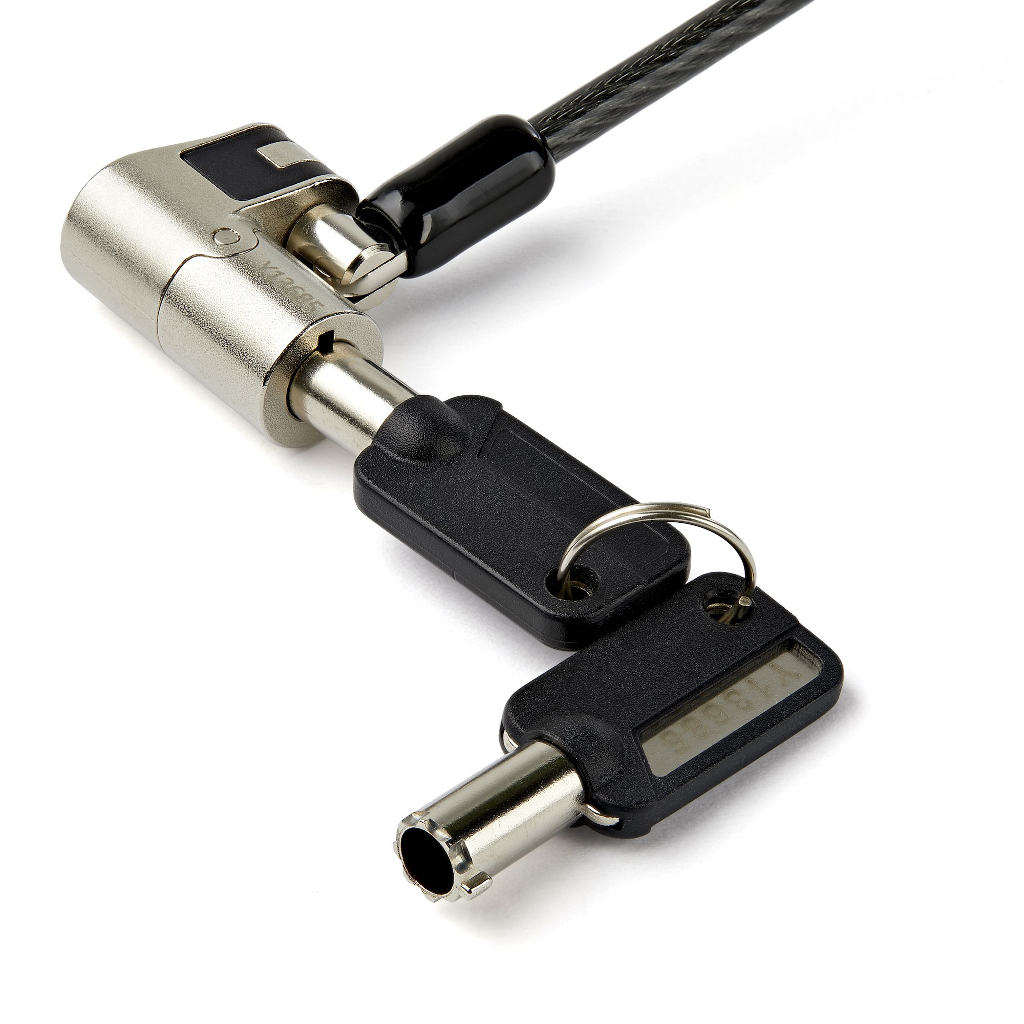 StarTech.com 2m Universeel Laptop Kabelslot met Sleutel 3-in-1 Security Lock voor apparaten met K-Slot, Nano K-Slot of Noble Wedge Slot Anti-diefstal Stalen Kabelslot met sleutel - Afbeelding 6