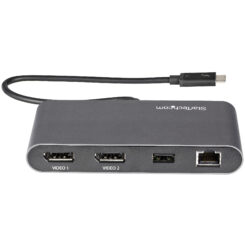 StarTech.com Dual-Monitor Thunderbolt Mini Dock, 4K 60Hz DisplayPort, Driverloze Hub voor Windows & Mac, Gigabit Ethernet, 1x USB-A (USB 5Gbps), 28cm Kabel - Afbeelding 5