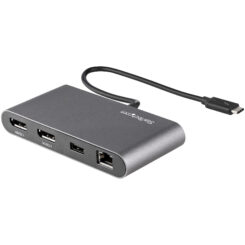 StarTech.com Dual-Monitor Thunderbolt Mini Dock, 4K 60Hz DisplayPort, Driverloze Hub voor Windows & Mac, Gigabit Ethernet, 1x USB-A (USB 5Gbps), 28cm Kabel - Afbeelding 3