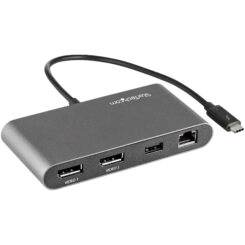 StarTech.com Dual-Monitor Thunderbolt Mini Dock, 4K 60Hz DisplayPort, Driverloze Hub voor Windows & Mac, Gigabit Ethernet, 1x USB-A (USB 5Gbps), 28cm Kabel - Afbeelding 2