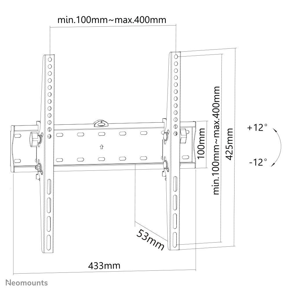 Neomounts FPMA-W350BLACK TV-beugel wand 32-55" - kantelbaar - Afbeelding 16
