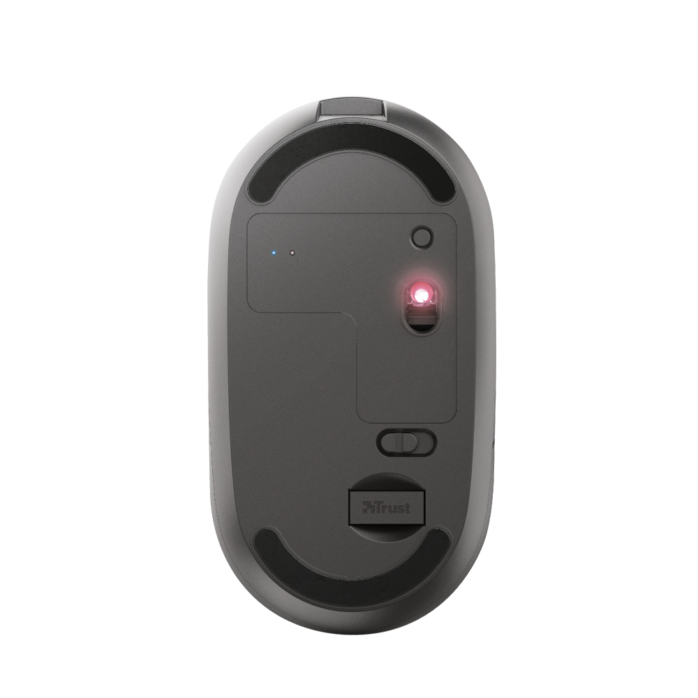 Trust Puck Draadloze Muis - Multi-device muis – USB en Bluetooth verbinding – 1600 DPI – Grijs - Afbeelding 6