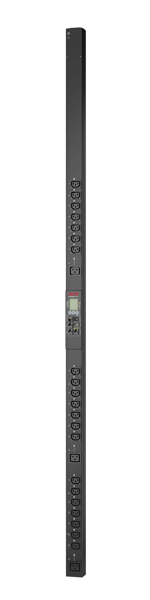 APC Rack PDU APDU9959EU3, Switched, 0U, 16A, 230V, (21x) C13 & (3x) C19, IEC309 + C20 stekker