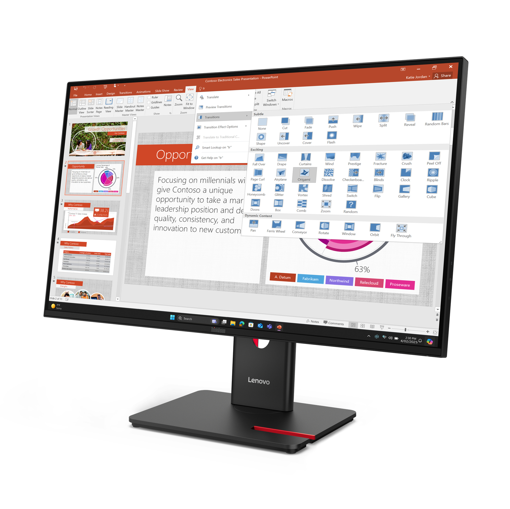 Lenovo ThinkVision T27-40 computer monitor 68,6 cm (27") 1920 x 1080 Pixels Full HD LED Zwart - Afbeelding 3