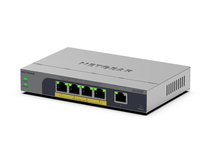 NETGEAR GS105EP Unmanaged Gigabit Ethernet (10/100/1000) Power over Ethernet (PoE) Grijs - Afbeelding 4