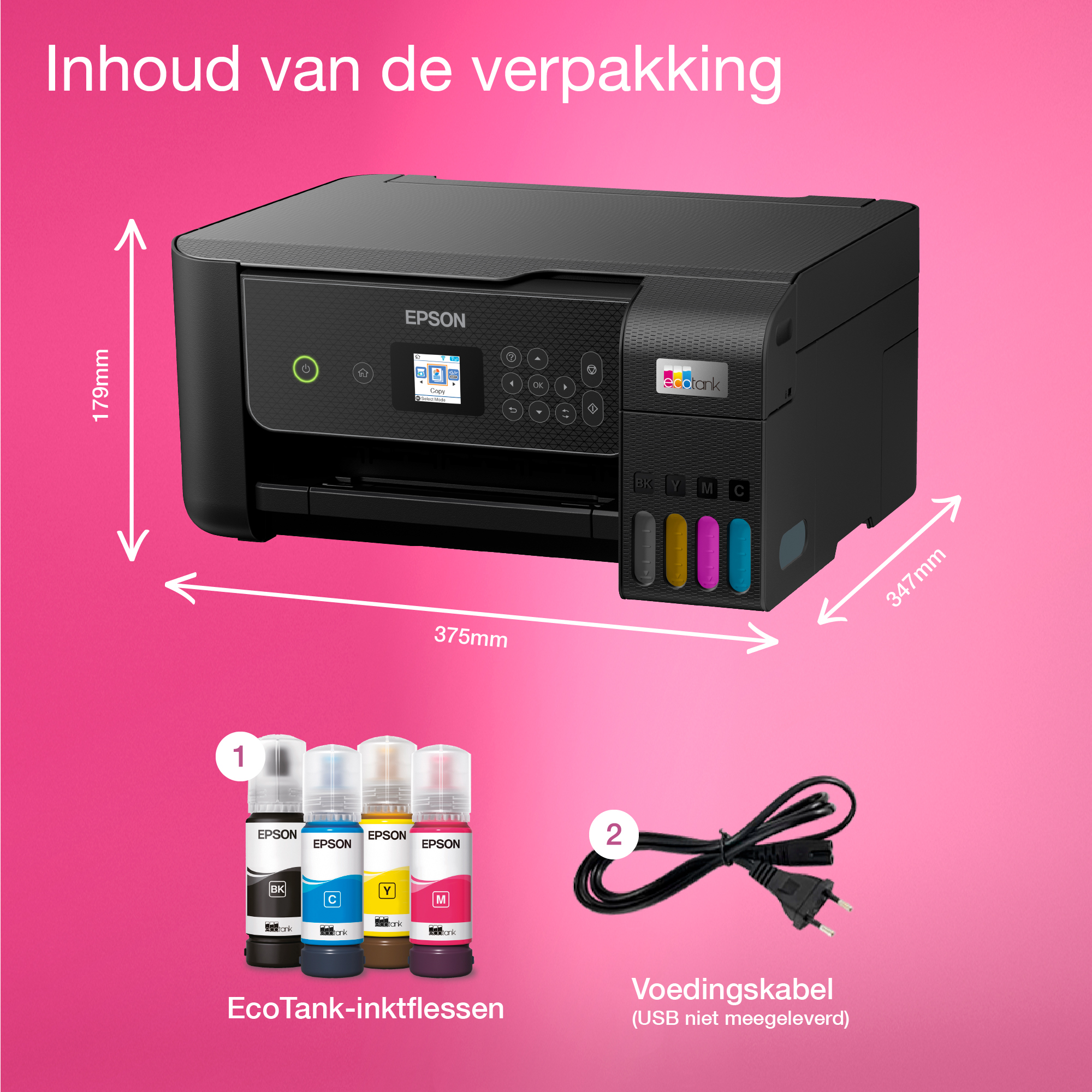 Epson EcoTank ET-2870 A4 multifunctionele Wi-Fi-printer met inkttank, inclusief tot 3 jaar inkt - Afbeelding 5
