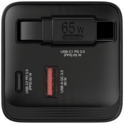 Verbatim GaN Charger 65W Universeel Zwart AC Snel opladen Binnen - Afbeelding 3
