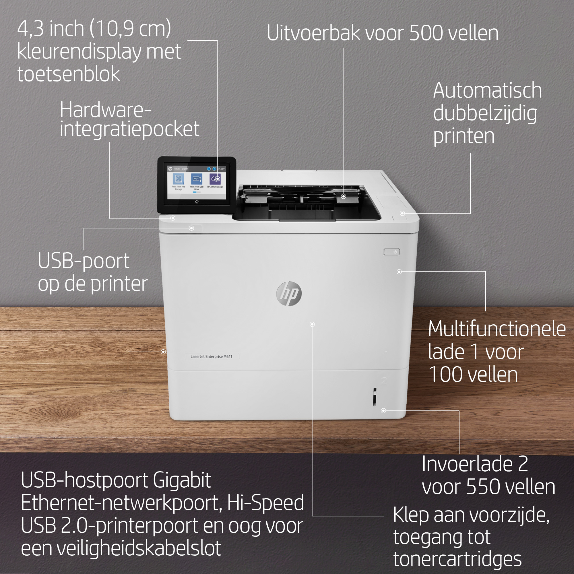 HP LaserJet Enterprise M611dn - Afbeelding 8