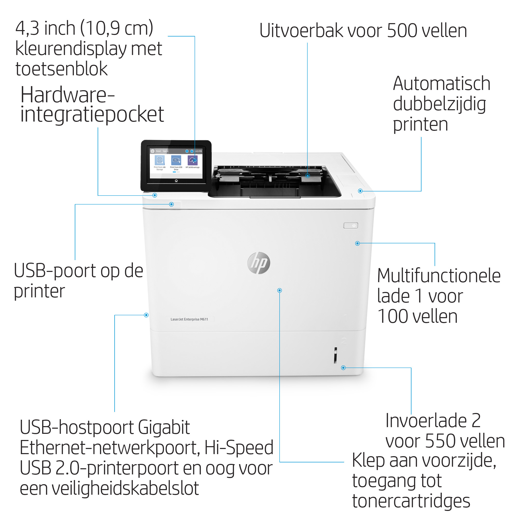 HP LaserJet Enterprise M611dn - Afbeelding 11