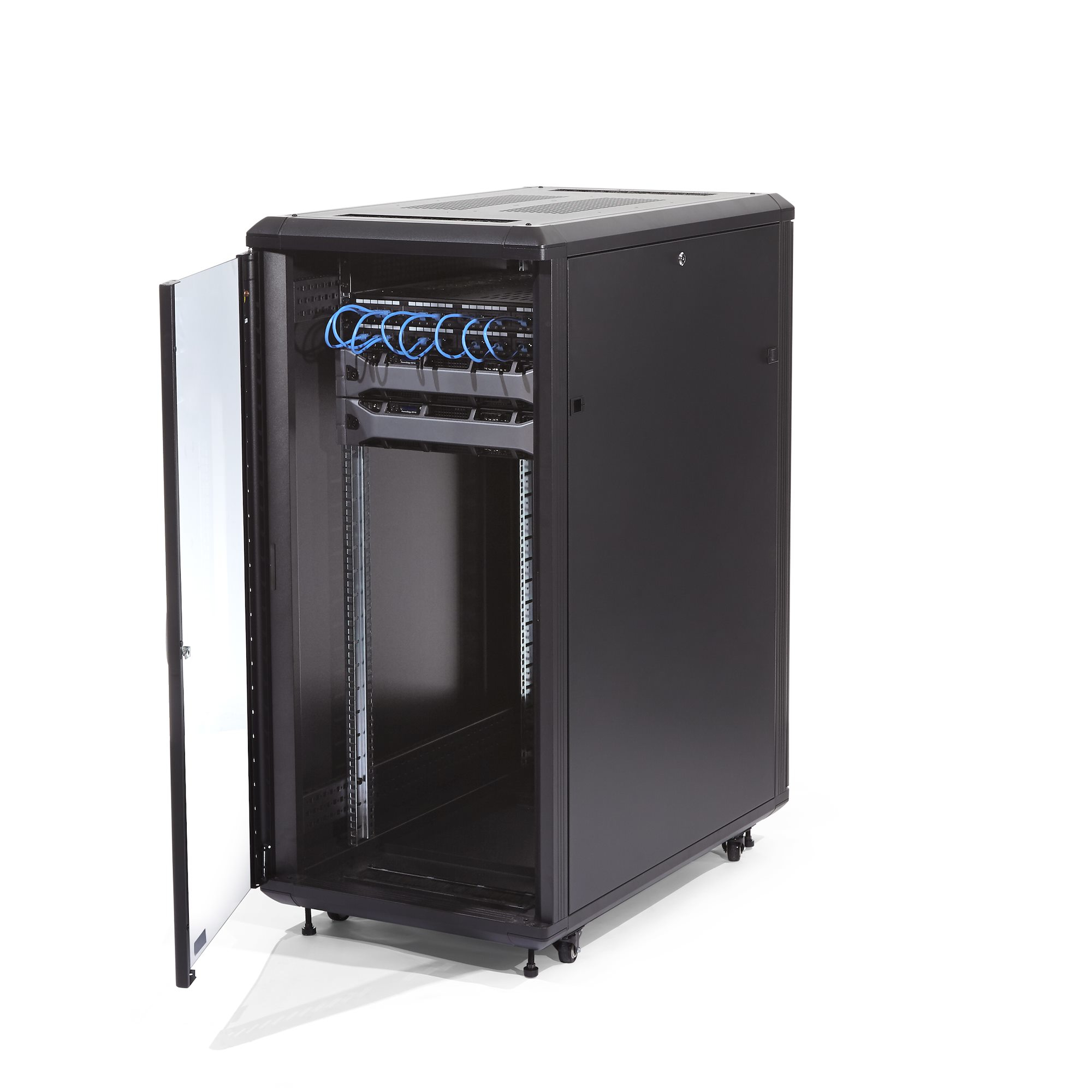StarTech.com 4 Post 32U Netwerkkast, Vergrendelbare 19" Patchkast voor Computer / AV / IT / Data Apparatuur, Server Rack voor Bureau/Thuis met Wielen & Verstelbare Montagerails - Afbeelding 7