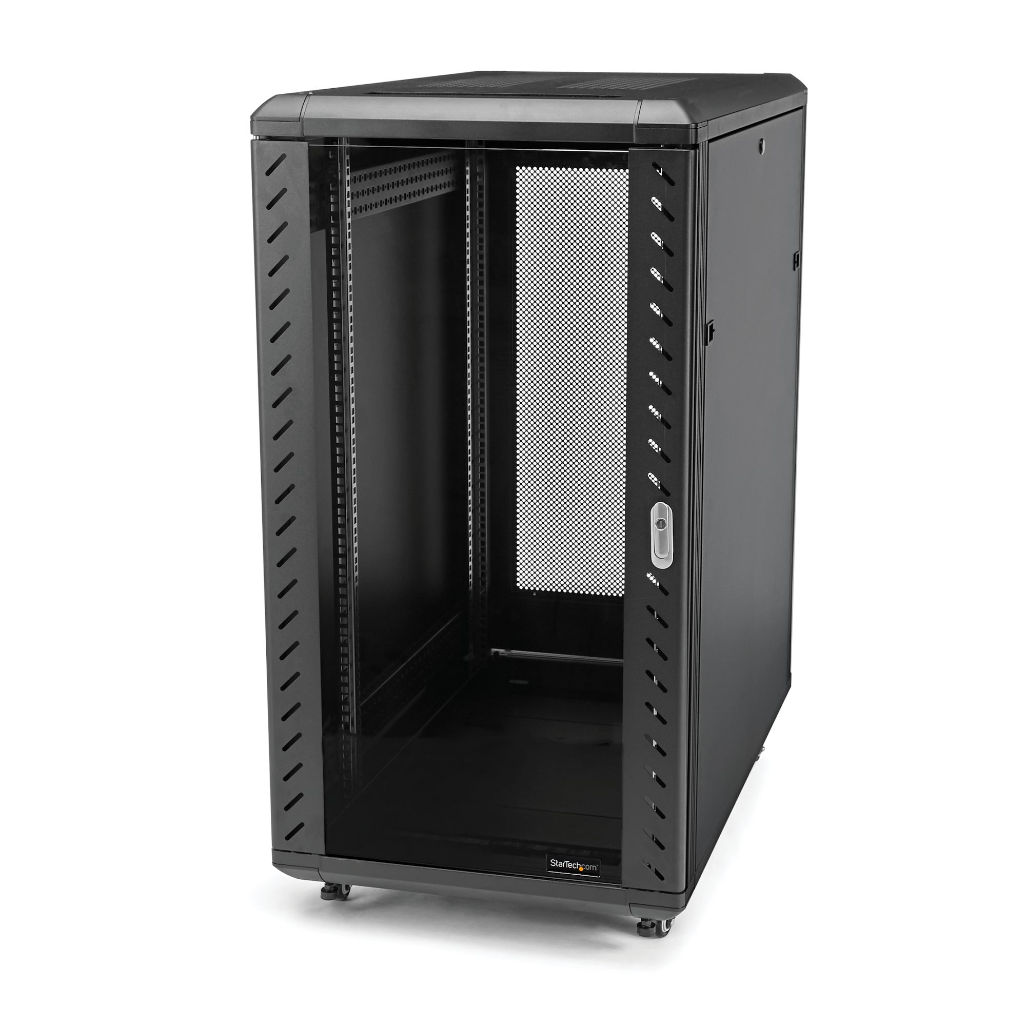StarTech.com 4 Post 32U Netwerkkast, Vergrendelbare 19" Patchkast voor Computer / AV / IT / Data Apparatuur, Server Rack voor Bureau/Thuis met Wielen & Verstelbare Montagerails - Afbeelding 2