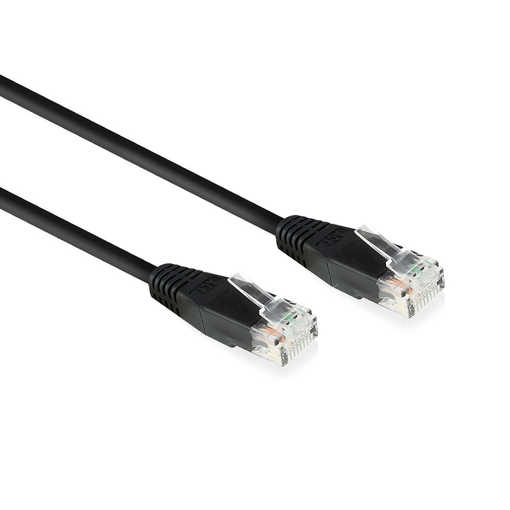 ACT Zwart 0,9 meter U/UTP CAT6 patchkabel met RJ45 connectoren