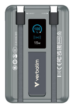 Verbatim 32272 powerbank Lithium-Polymeer (LiPo) 10000 mAh Draadloos opladen Grijs - Afbeelding 3
