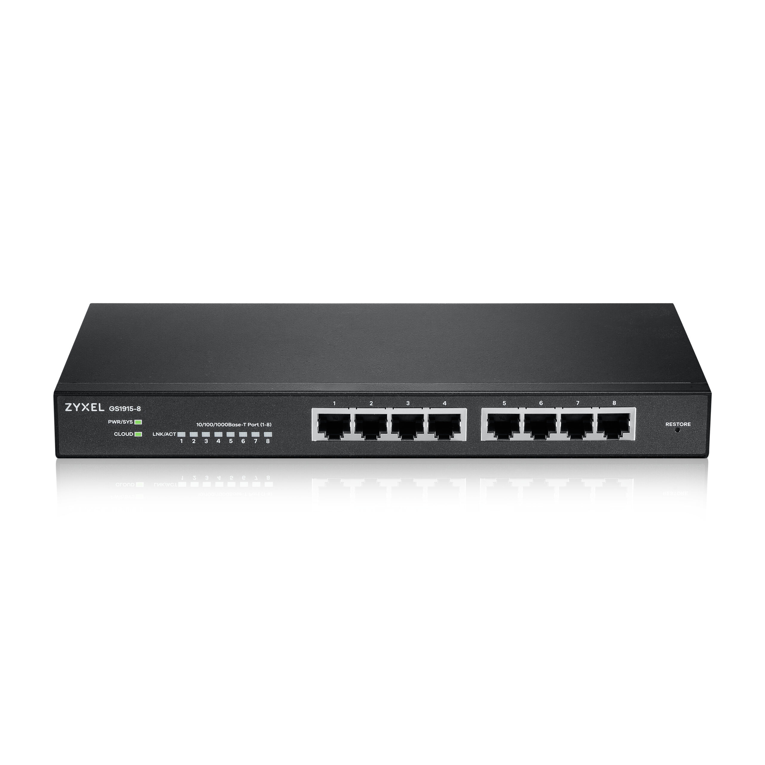 Zyxel GS1915-8 Managed L2 Gigabit Ethernet (10/100/1000) Zwart - Afbeelding 2