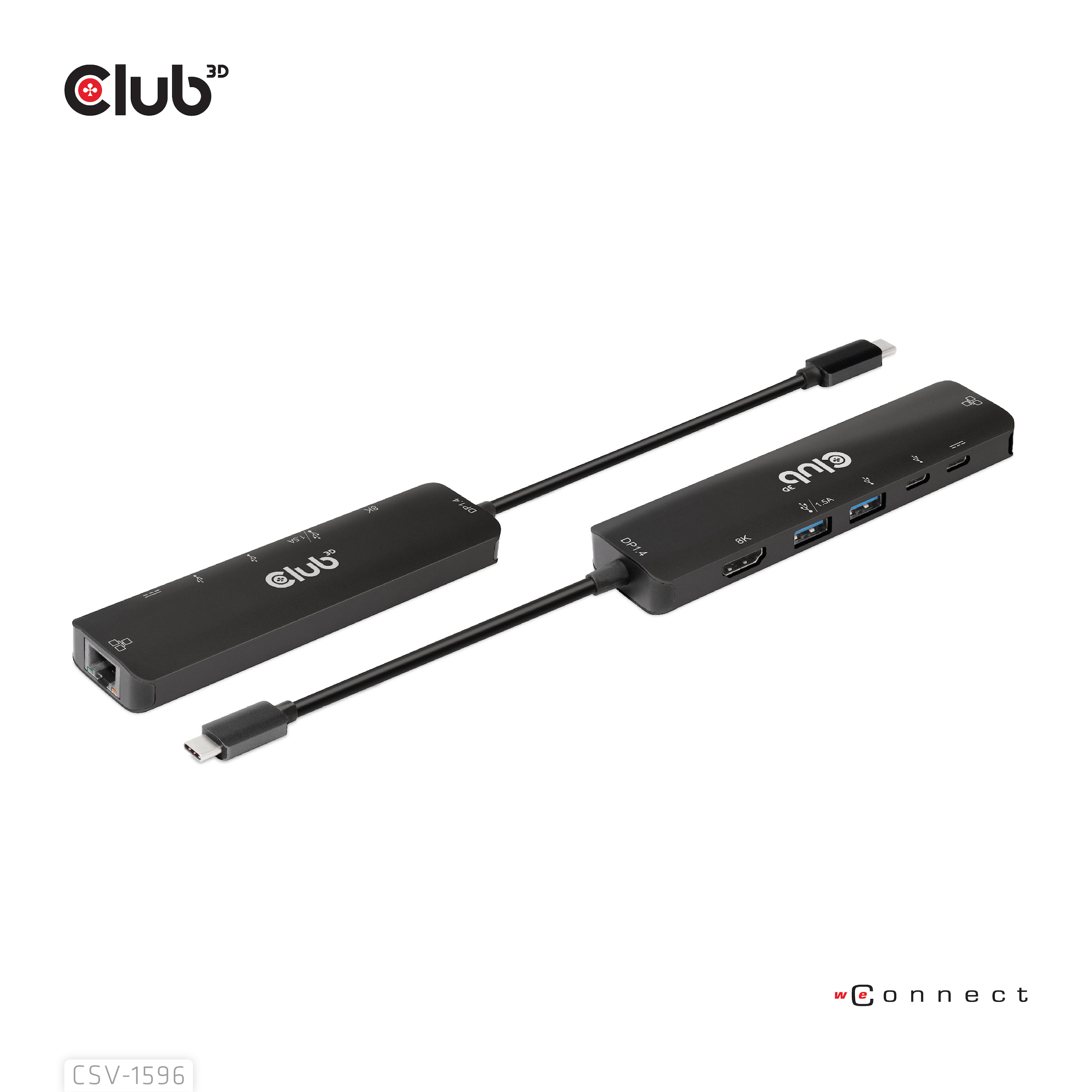 CLUB3D USB Gen1 Type-C, 6-in-1 Hub with HDMI 8K30Hz, 2xUSB Type-A, RJ45 and 2xUSB Type-C, Data and PD charging 100 watt - Afbeelding 6