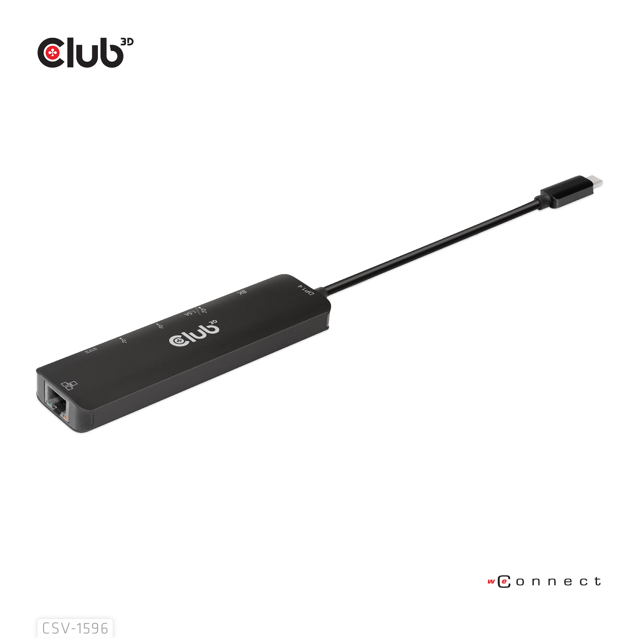 CLUB3D USB Gen1 Type-C, 6-in-1 Hub with HDMI 8K30Hz, 2xUSB Type-A, RJ45 and 2xUSB Type-C, Data and PD charging 100 watt - Afbeelding 5