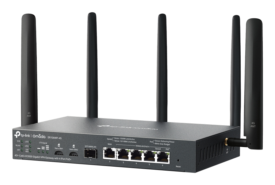 TP-Link Omada ER706WP-4G draadloze router Gigabit Ethernet Dual-band (2.4 GHz / 5 GHz) Zwart - Afbeelding 4