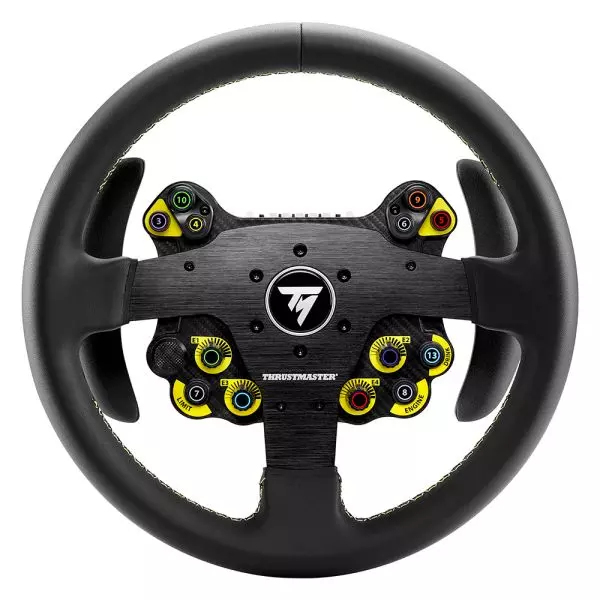 Thrustmaster Evo Racing 32R Leather Zwart, Geel Stuur Analoog/digitaal PC, PlayStation 4, PlayStation 5, Xbox One, Xbox One S, Xbox One X, Xbox Series S, Xbox Series X