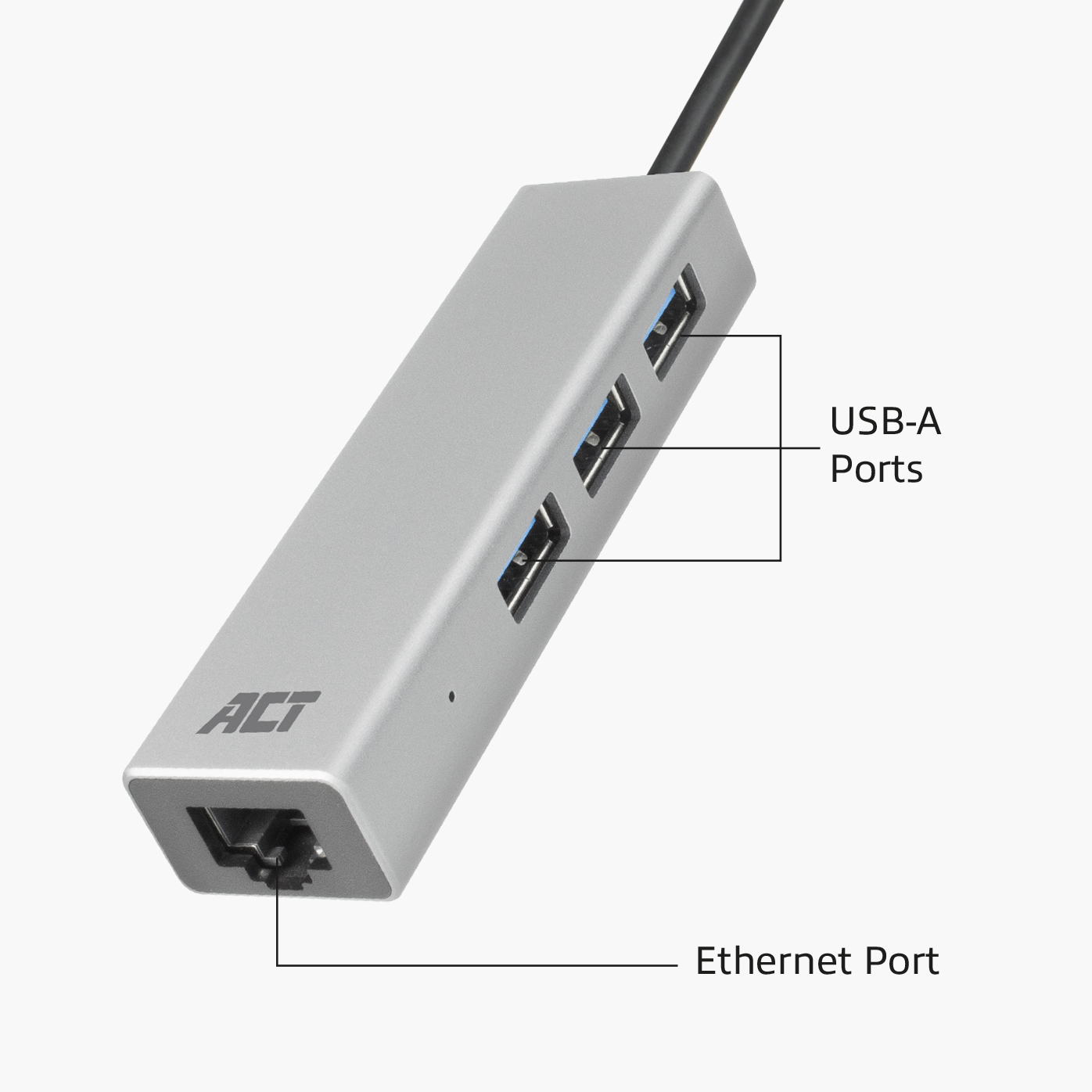 ACT USB-C hub 3.0, 3x USB-A, Gigabit ethernet - Afbeelding 4