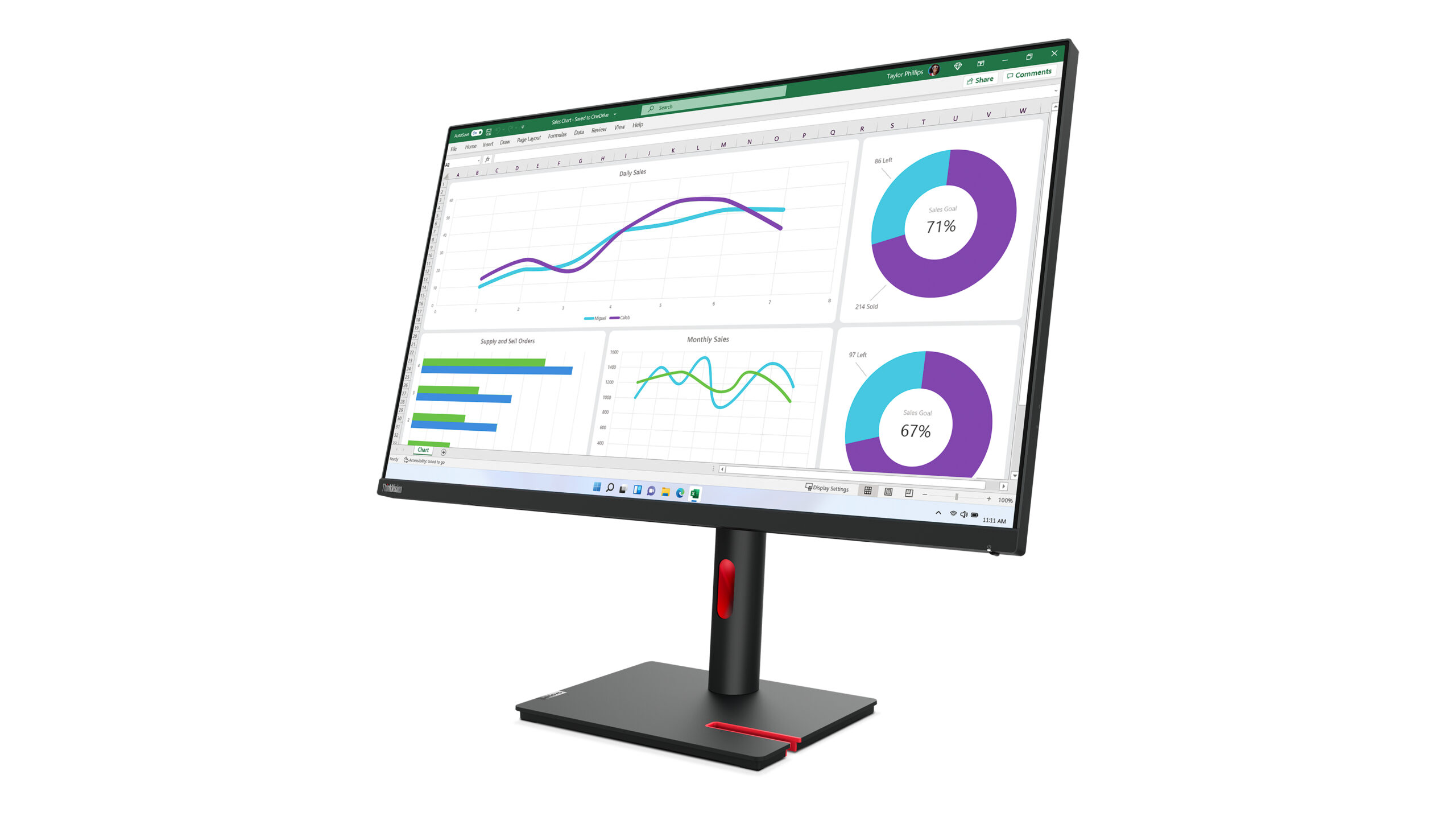 Lenovo ThinkVision T32h-30 LED display 80 cm (31.5") 2560 x 1440 Pixels Quad HD Zwart - Afbeelding 8