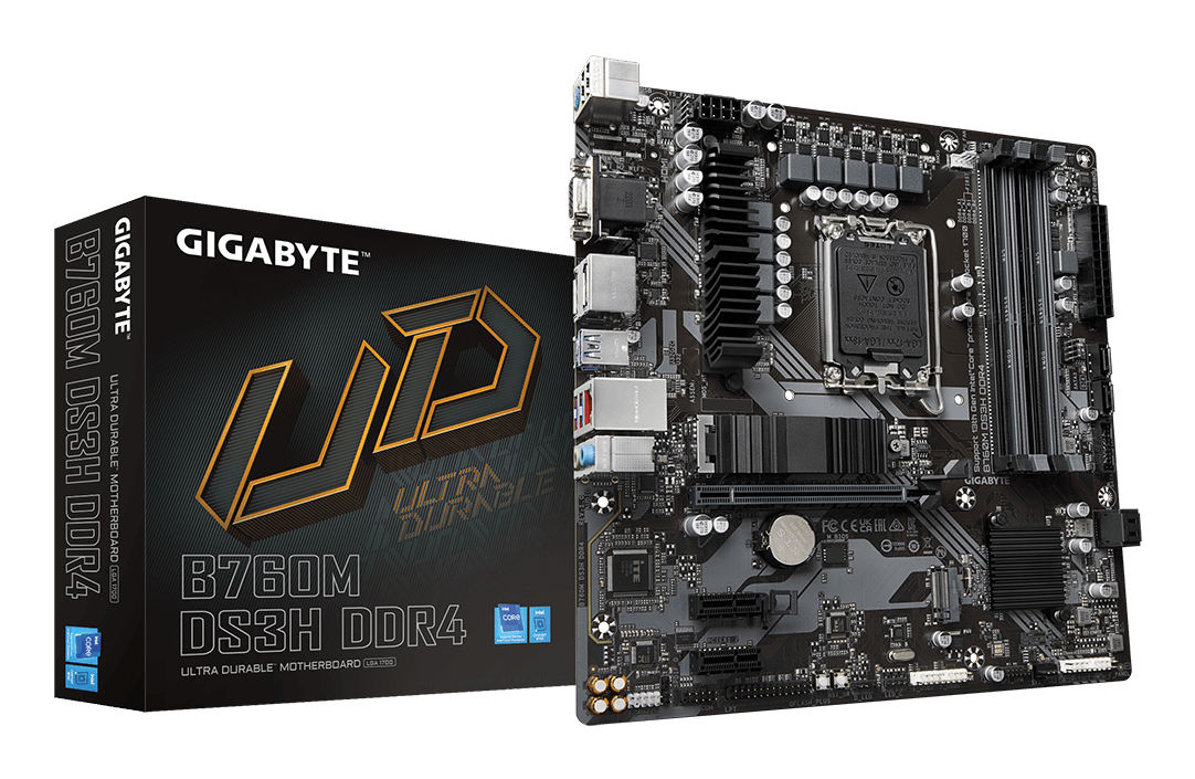 GIGABYTE B760M DS3H DDR4 moederbord Intel B760 Express LGA 1700 micro ATX