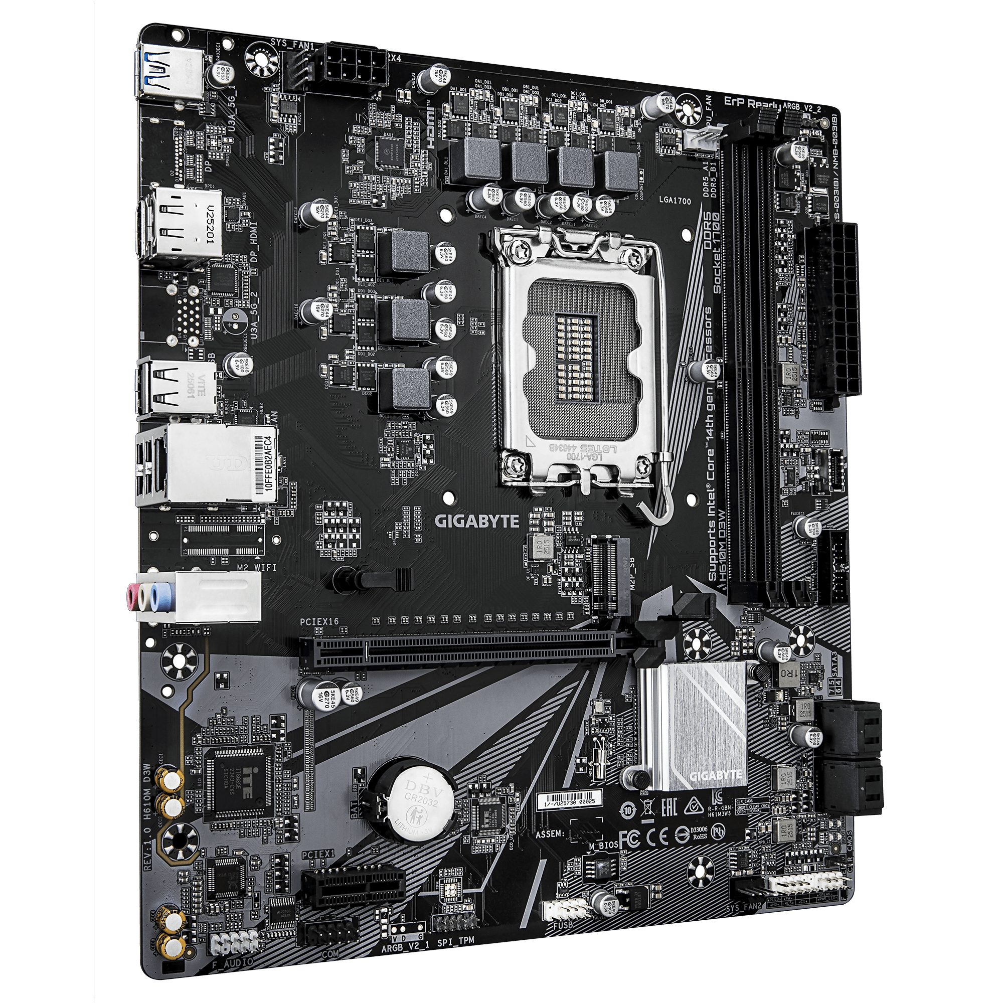 GIGABYTE H610M D3W moederbord Intel H610 LGA 1700 micro ATX - Afbeelding 4