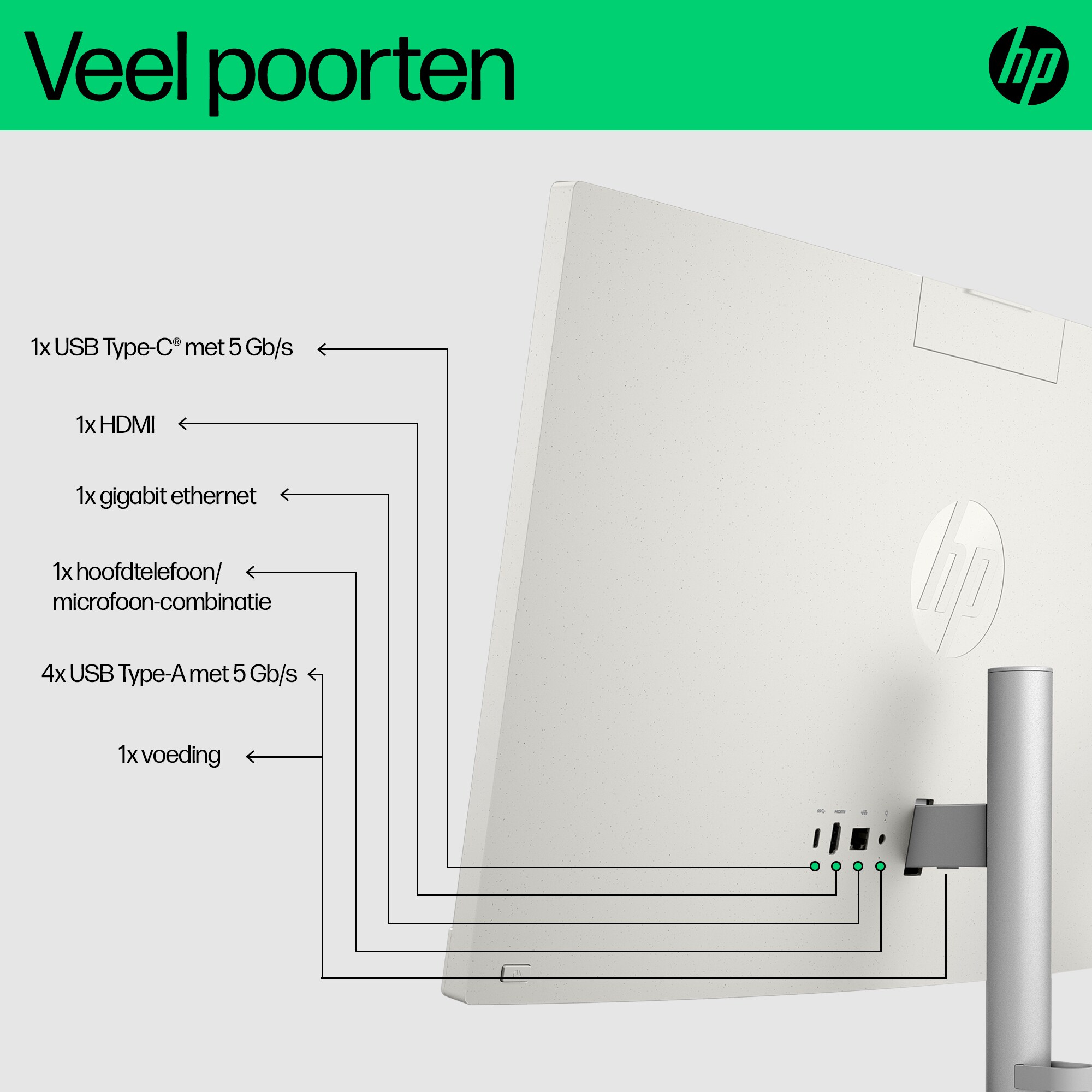 HP 24-cr0055nd Intel® Core™ i5 i5-1335U 60,5 cm (23.8") 1920 x 1080 Pixels Alles-in-één-pc 8 GB DDR4-SDRAM 512 GB SSD Windows 11 Home Wi-Fi 6 (802.11ax) Zwart - Afbeelding 14
