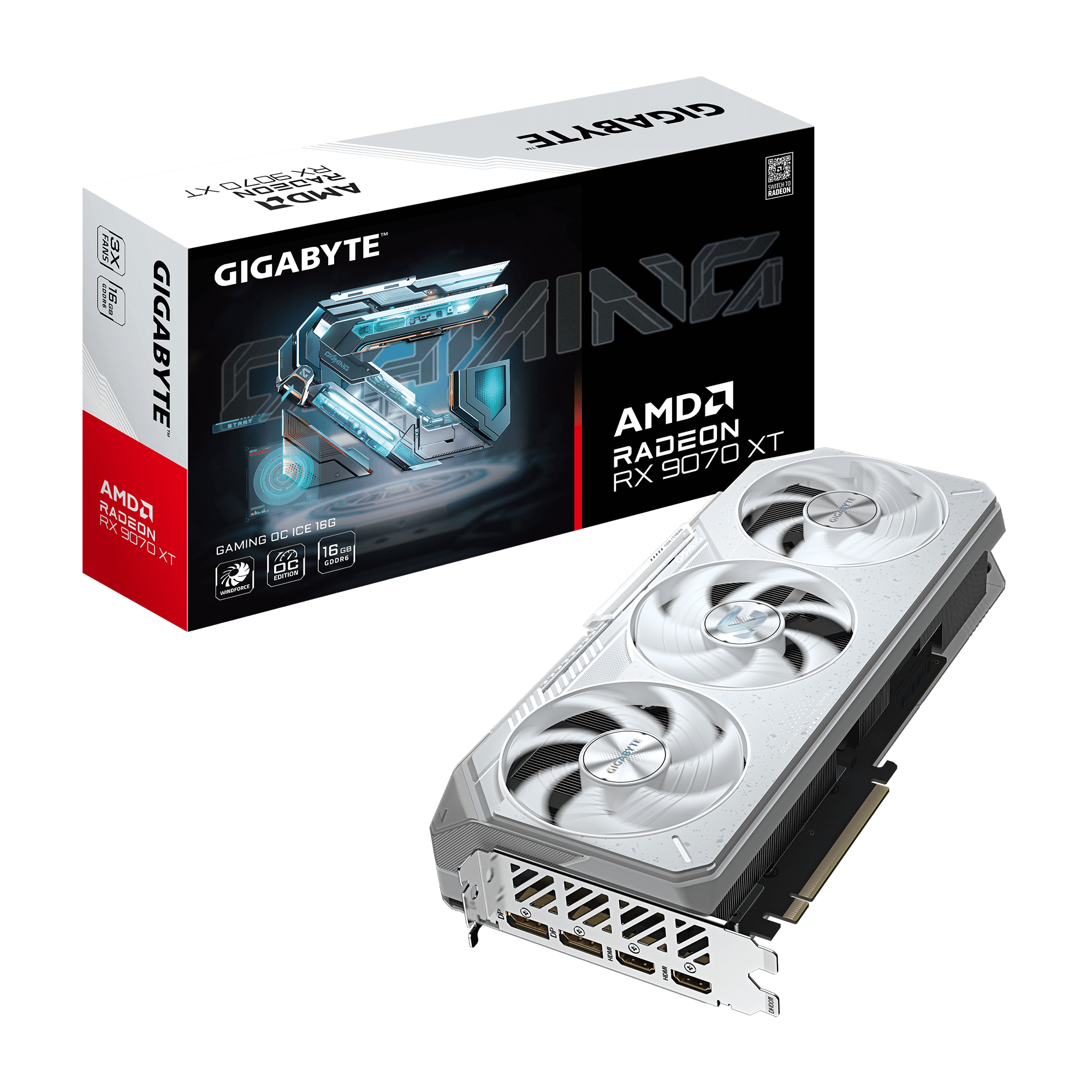 GIGABYTE Radeon RX 9070 XT GAMING OC ICE 16G AMD 16 GB GDDR6 - Afbeelding 2