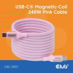 CLUB3D CAC-3031 USB-kabel USB 2.0 2 m USB C Roze