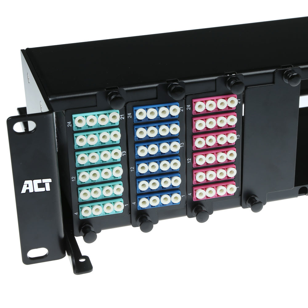 ACT Fiber panel High Density 2HE voor 12 MTP®-MPO cassettes / keystone adapterplaten - Afbeelding 4